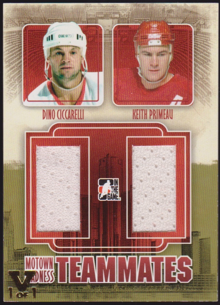 2012-13 ITG Motown Madness Teammates Jerseys #TM15 Dino Ciccarelli / Keith Primeau (image for) 2012-13 ITG Motown Madness Teammates Jerseys #TM15 Dino Ciccarelli / Keith Primeau